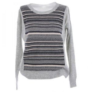 J. Crew Textured Stripe Sweater Grey Size S